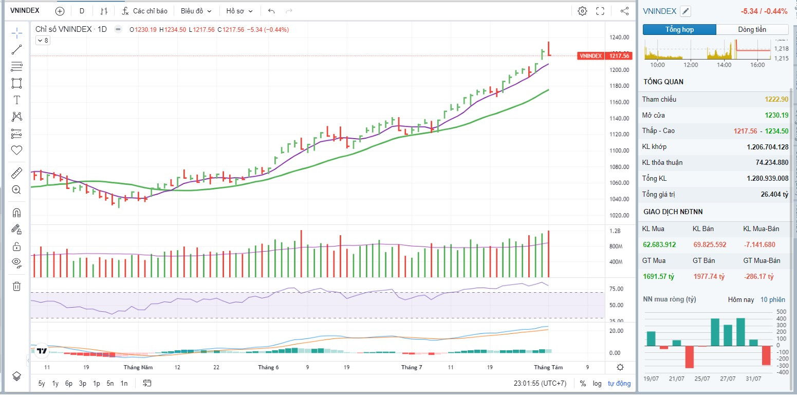 view vnindex 01/08/2023