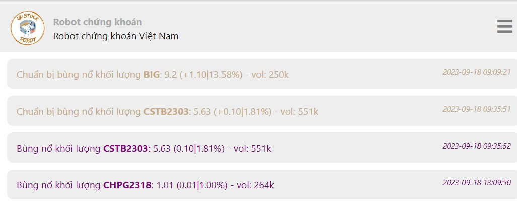 robot chứng khoán free - chưa thấy Smart money xuất hiện