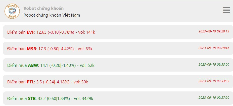 robot chứng khoán free - stb cho điểm mua mới